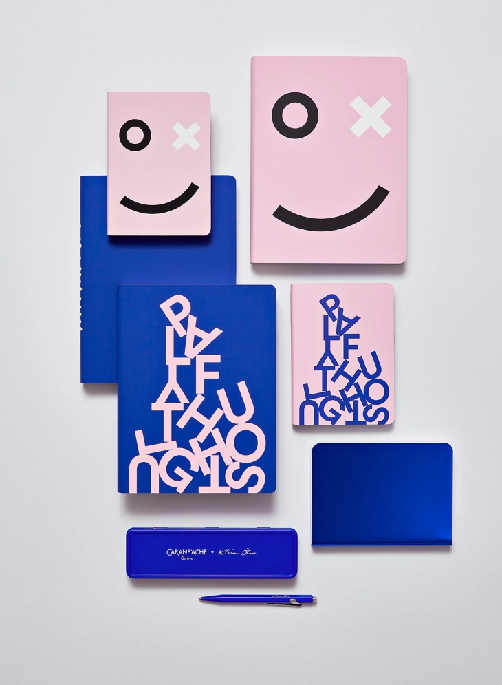 10 D1 nuuna notizbuch villa rosa blau emoji grafisch typo a5 a6 stift set