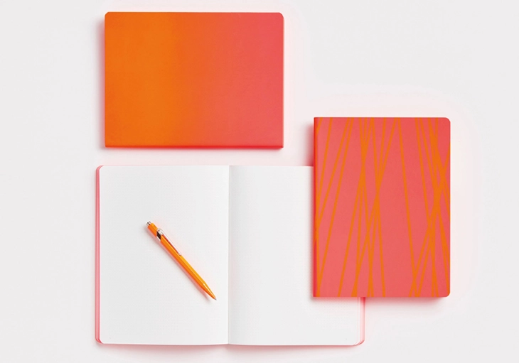Neon orange pink farbverlauf nuuna notizbücher